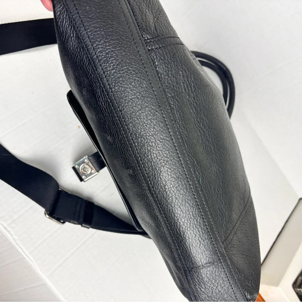 Rare RALPH LAUREN Governors Lodge bag in black leather-LG crossbody messenger